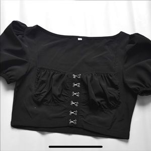 Short Sleeve Bustier Crop Top